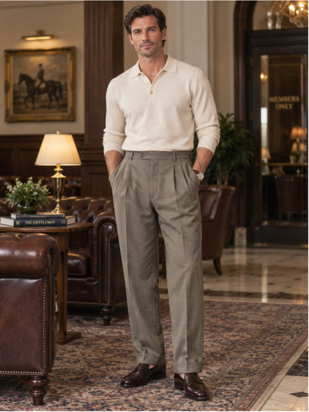 Hugo Boss Dress Pants Men’s 34 Wool Mohair Pleated Corpcore 90s Old Money Taupe